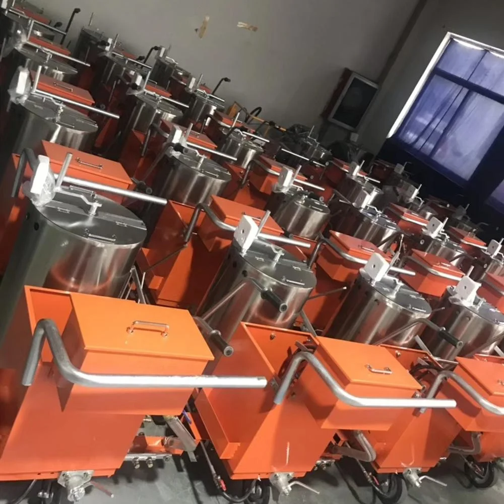 Glass beads dispenser manual thermoplastic road marking machine for sale (SRM-T36)