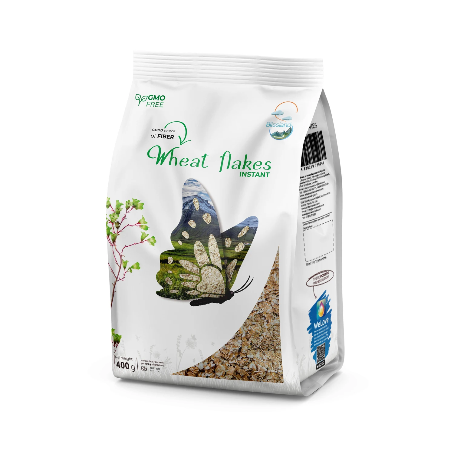 Wheat flakes instant breakfast cereal