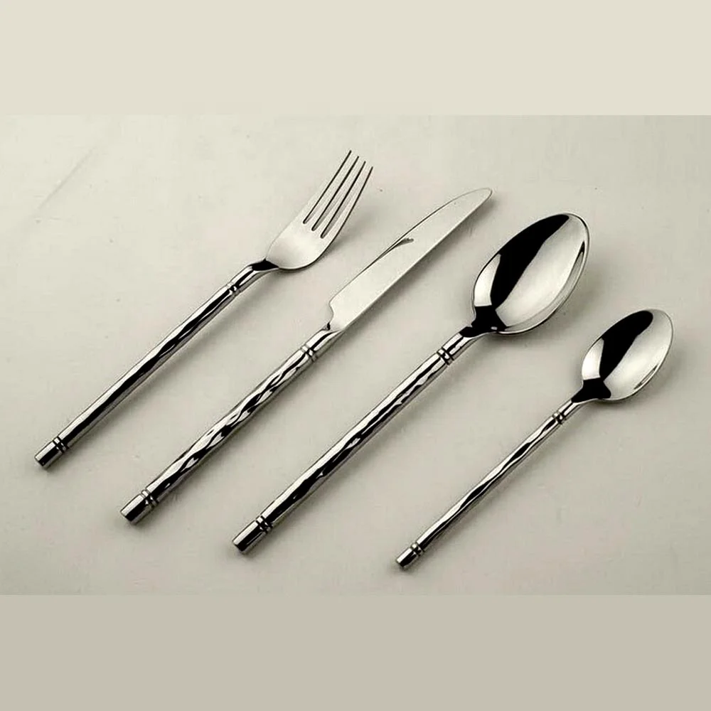 Decorative cheese knives Stainless steel rustic buffet warmer cutlery Flatware Spiral Knot  Handle Cocktail Set
