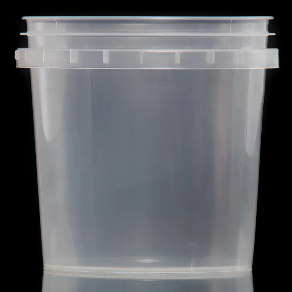 1 liter litre 1000ml transparent PP plastic bucket with cover