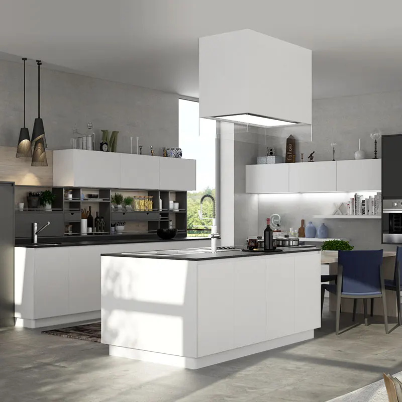 New Modern White Gray Matte Lacquer Kitchen Cabinet Australia Designs