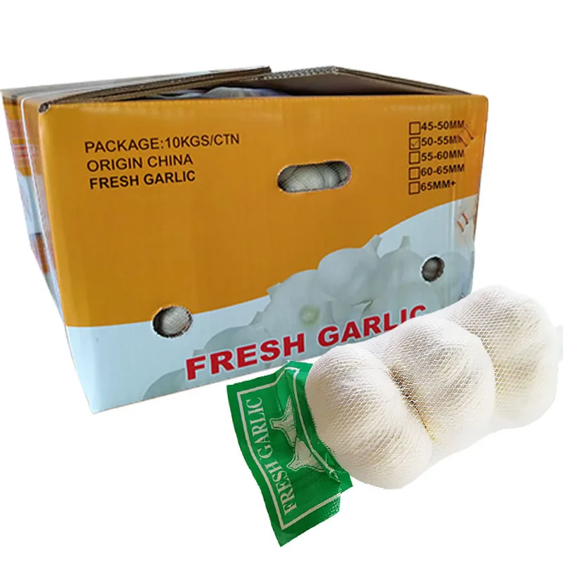Jixiang Fresh Garlic 10kg Loose packing Carton Size 5.5cm