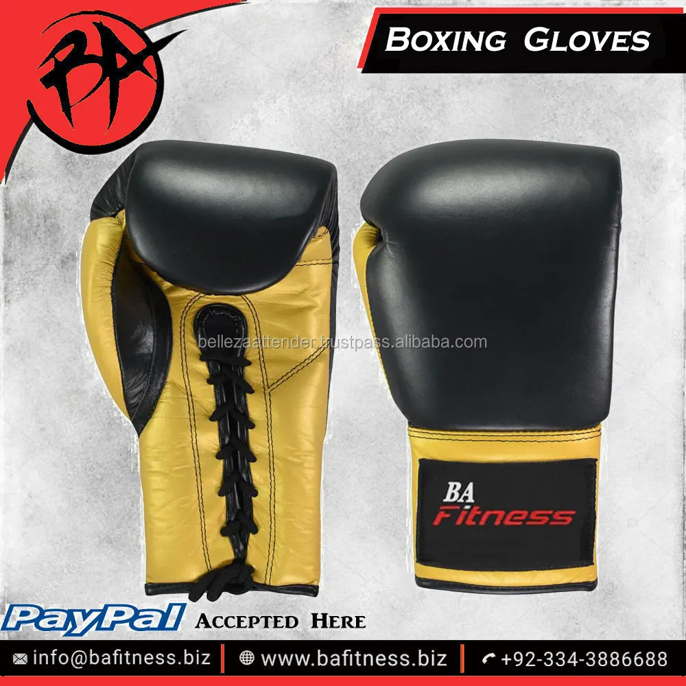 Lace up Boxing Gloves Lace Boxing Kickboxing Muay Thai Training Gloves Sparring Punching Mitts