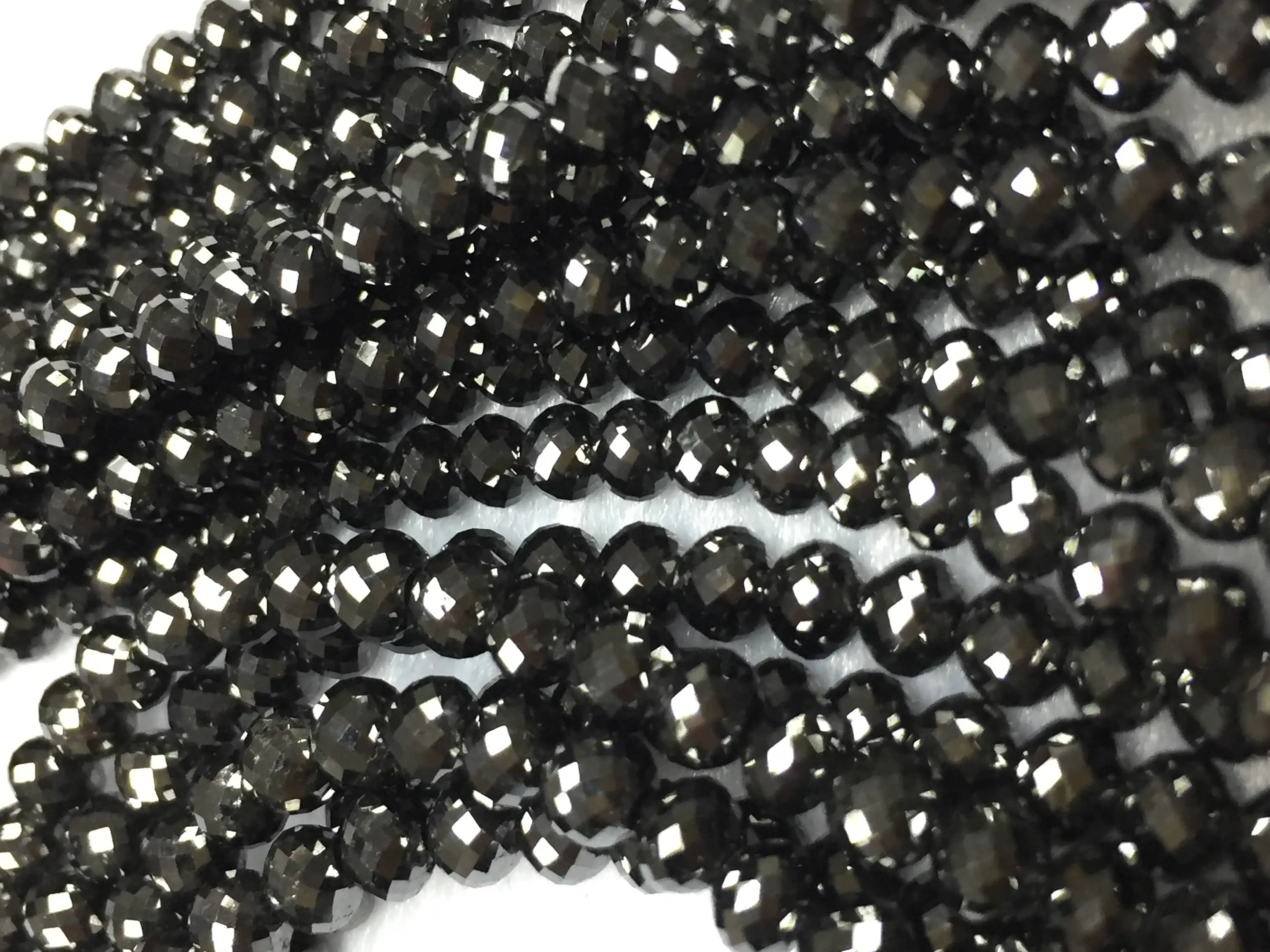 3 mm to 5 mm Faceted Black Diamond Beads Strands Necklace,black diamond beads strands