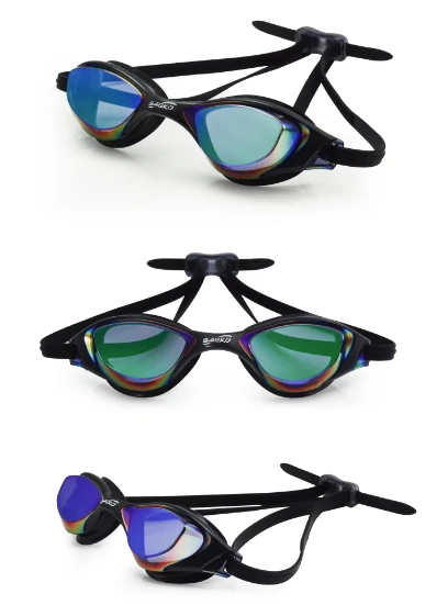 
SAEKO UV antifog silicone adult teenager mirror swimming goggles gafas de natacion ISO 18527-3:2020 