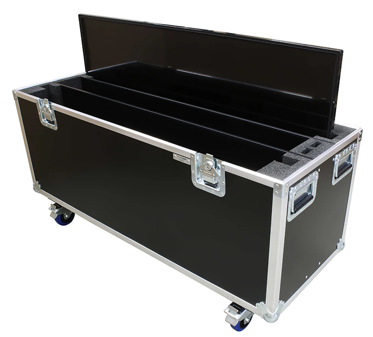 Factory price Custom size Logo professional travel 2x 55 inch LED aluminum flight TV case