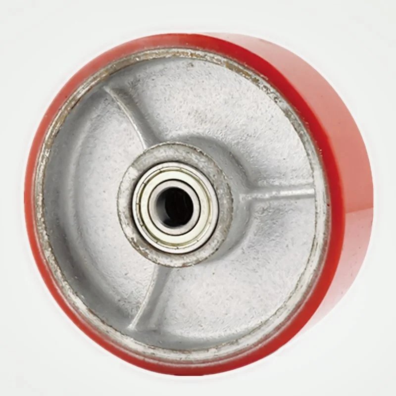Cast iron swivel round PU wheel multipurpose wheel 8 inch of material handling equipment parts