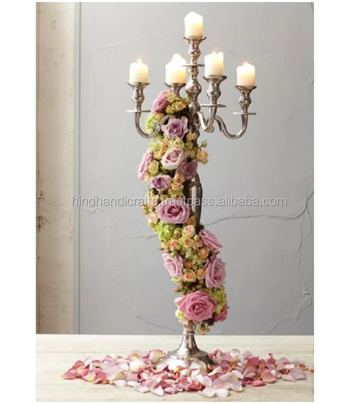 7 Lite Handmade Iron Metal Pillar Candlestick Candelabra Stand for Home Christmas Decoration