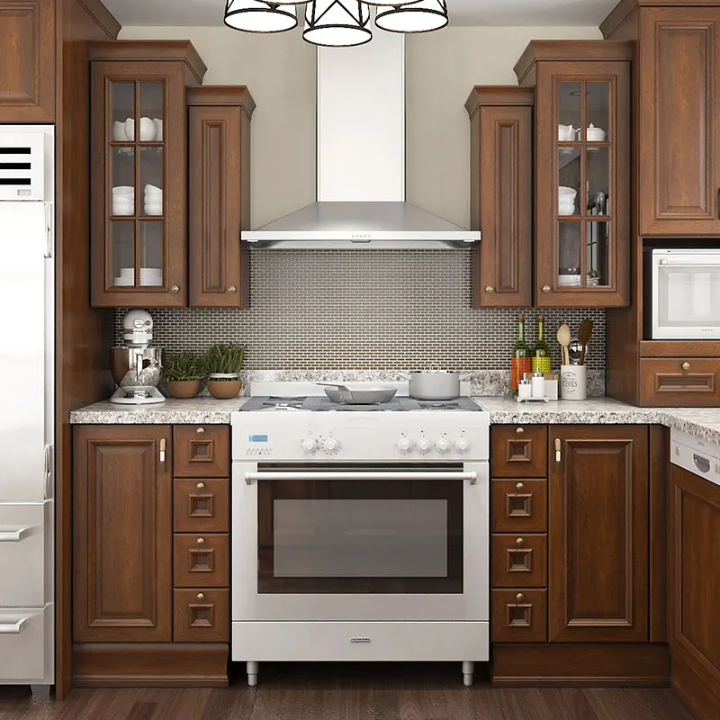 American Style Mini Kitchenette U Shape Small Kitchen Cabinet