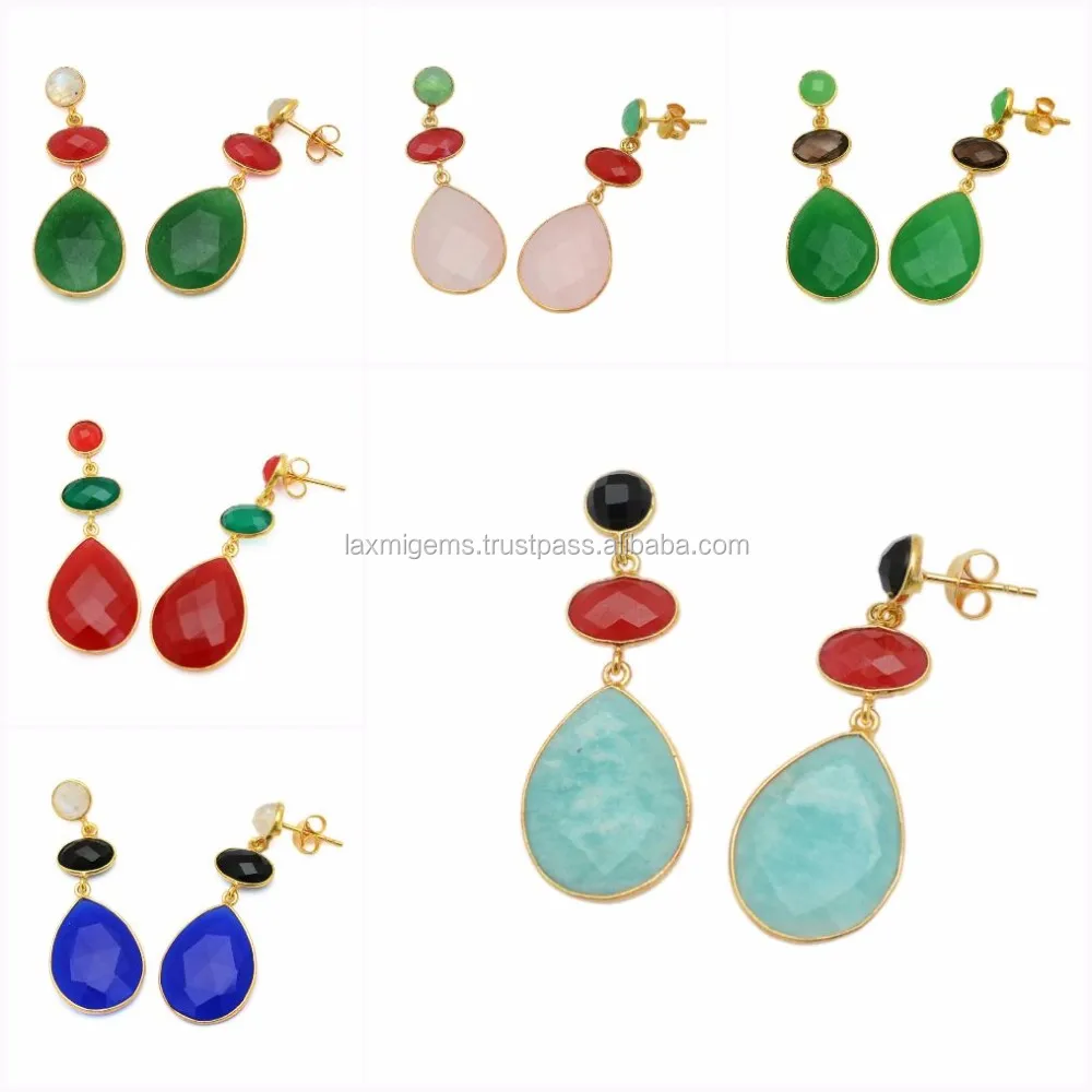 Граненые серьги-подвески рубина из серебра 925 пробы с золотым покрытием ювелирные изделия ручной работы