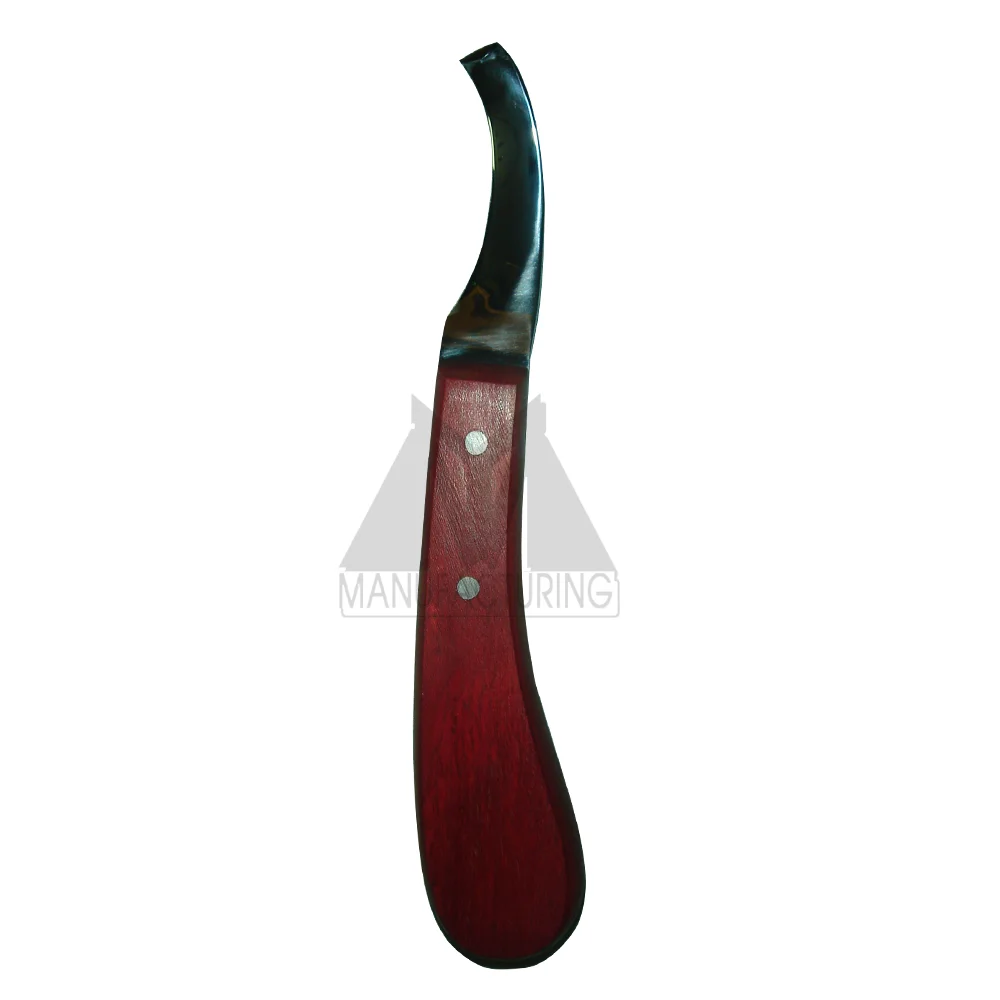 Stainless Steel Hoof Knife With Wood Handle Veterinary Instruments Wholesale Hoop Knife Made In Pakistan