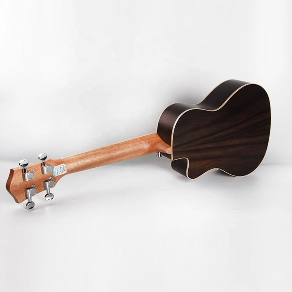 Concert 23 inch engraving solid cedar top rosewood cutaway matte finish ukulele china factory guitar