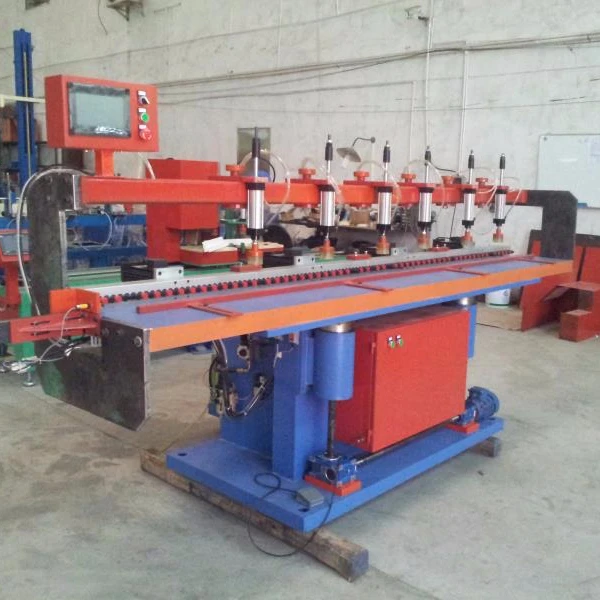 Auto  multiple spindles  horizontal   drill   boring machine  for wooden PVC shutters stiles