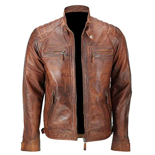 Men Zipper Leather Jackets Custom Made Motorbike Leather Jackets 2022 New Designs High Quality Jackets