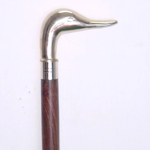 Hot Selling Wooden Walking Stick with Brass duck handle/ Wooden Walking Cane with brass metal duck handle