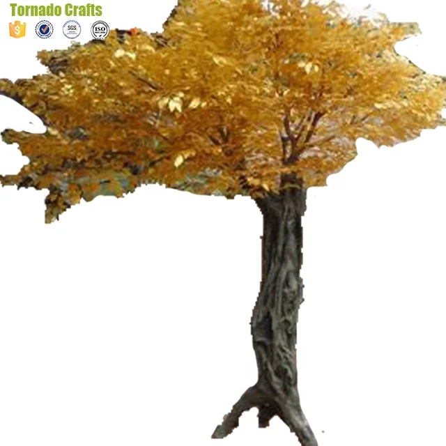 China Manufacture  indoor and outside use thick golden banyan tree artificial trees for sale