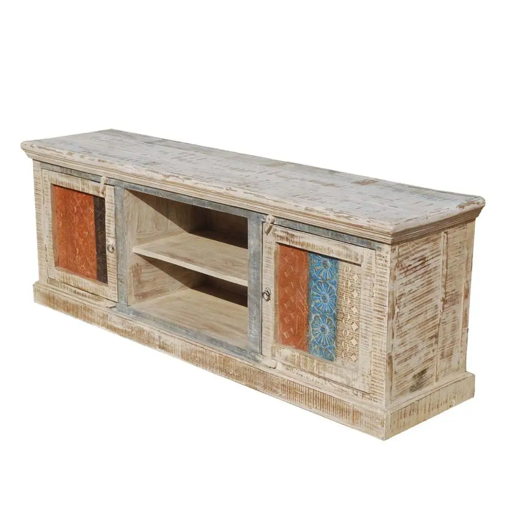 Rustic Reclaimed Wood Media Center TV Table