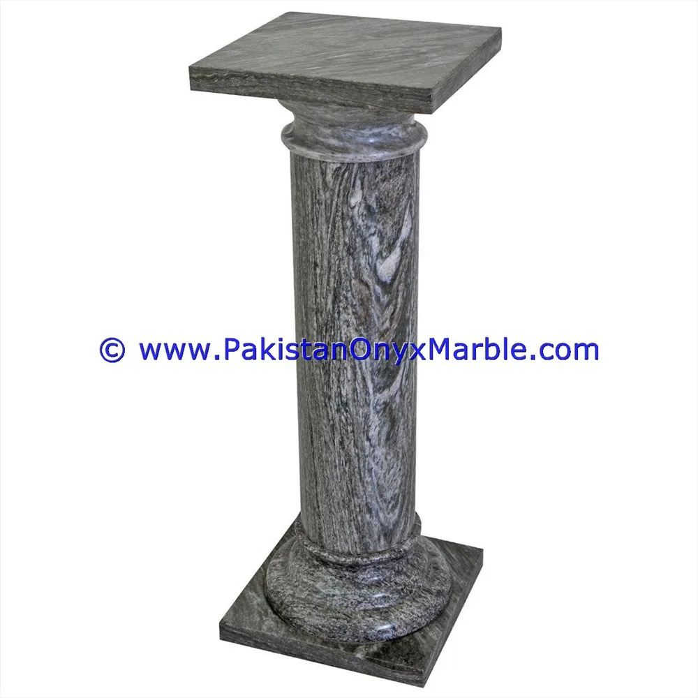 Badal Modern Design Natural Color Gray Marble Pedestals Solid and Hollow Roman Pillars Granite Columns