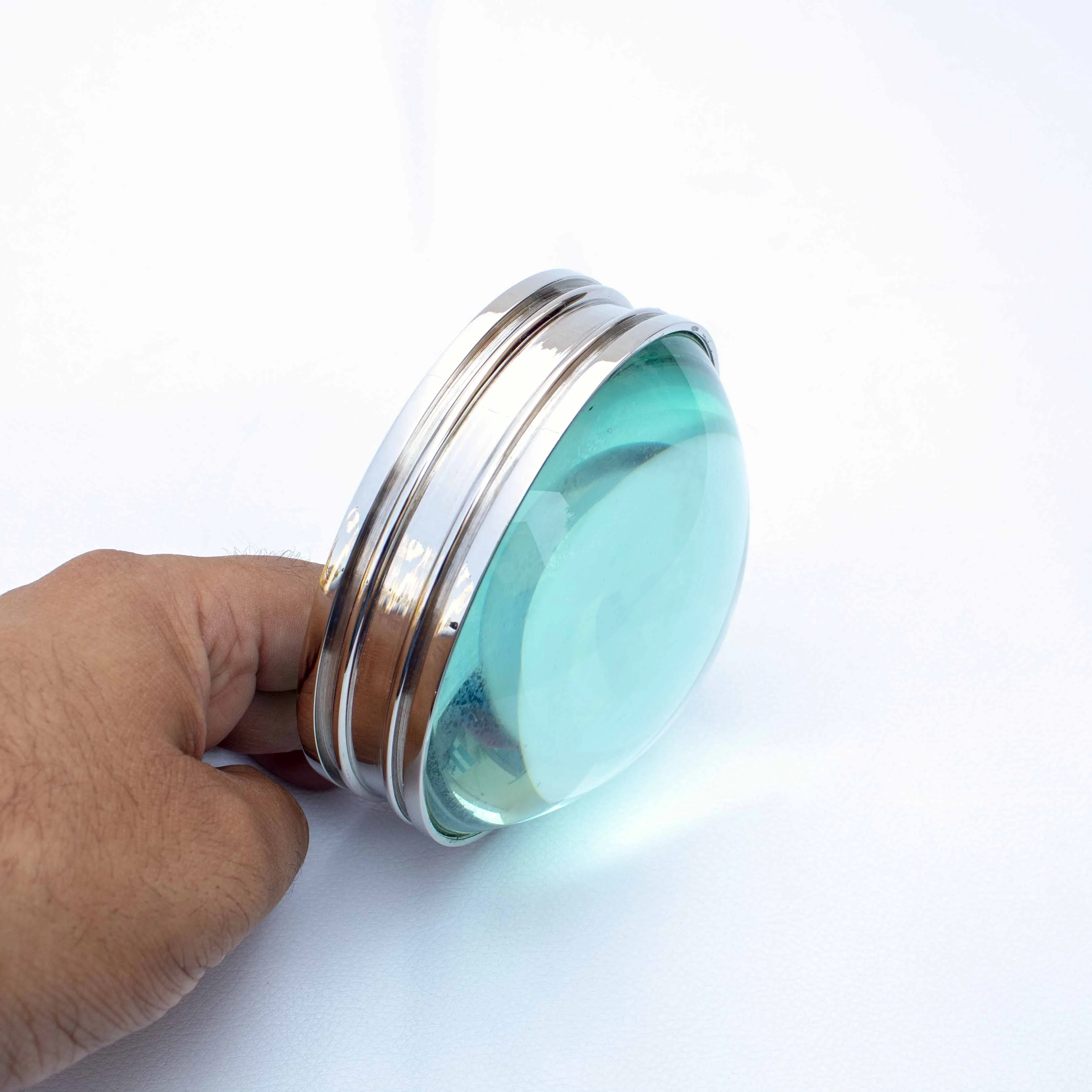 Brass Nickel Finish Table Desk Magnifying Glass Magnifier Ball Shape for Newspaper reading Book Maps Office Home