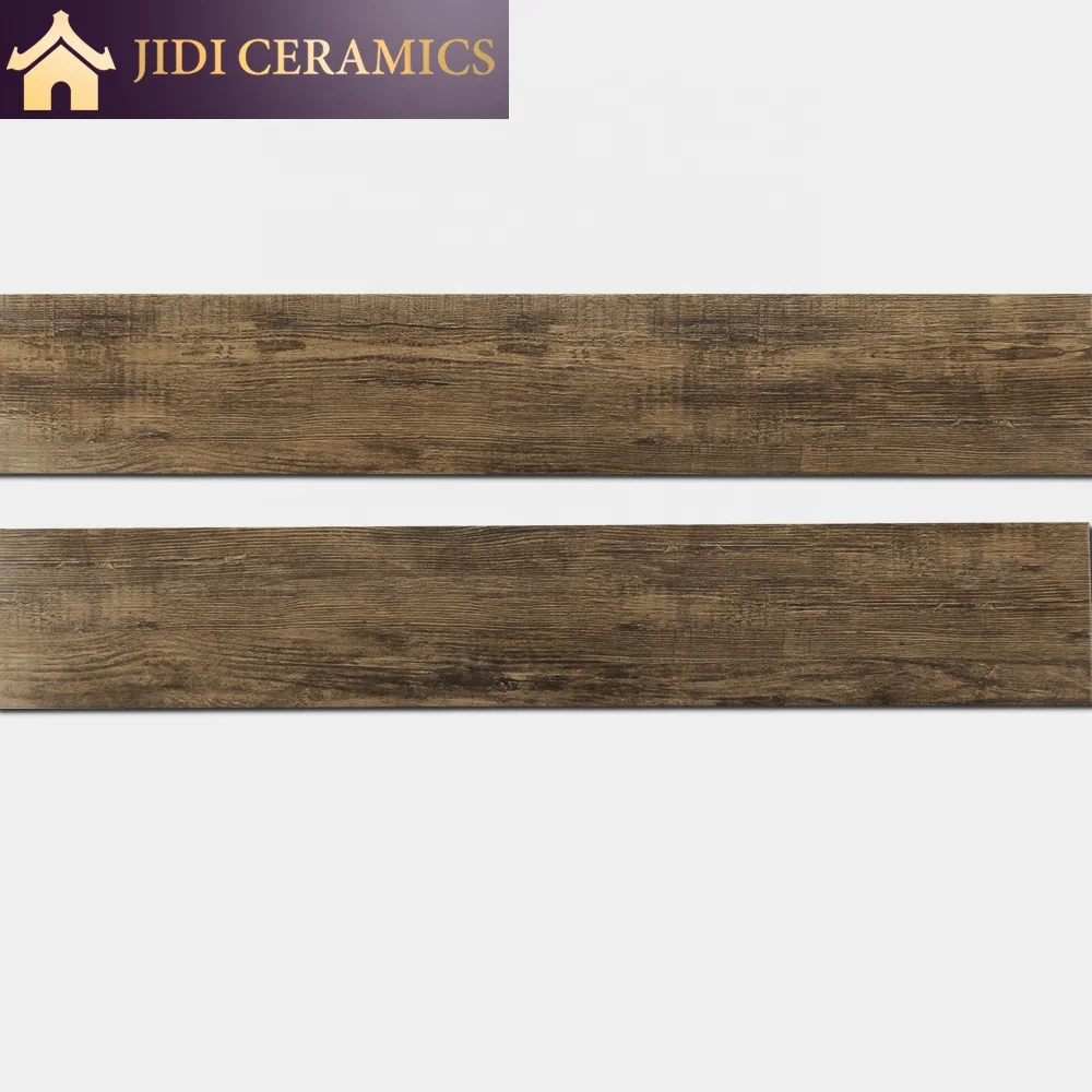 Dark Brown Wooden Rustic Look Texture Porcelain Flooring 150x900 Ceramic Wood Tile