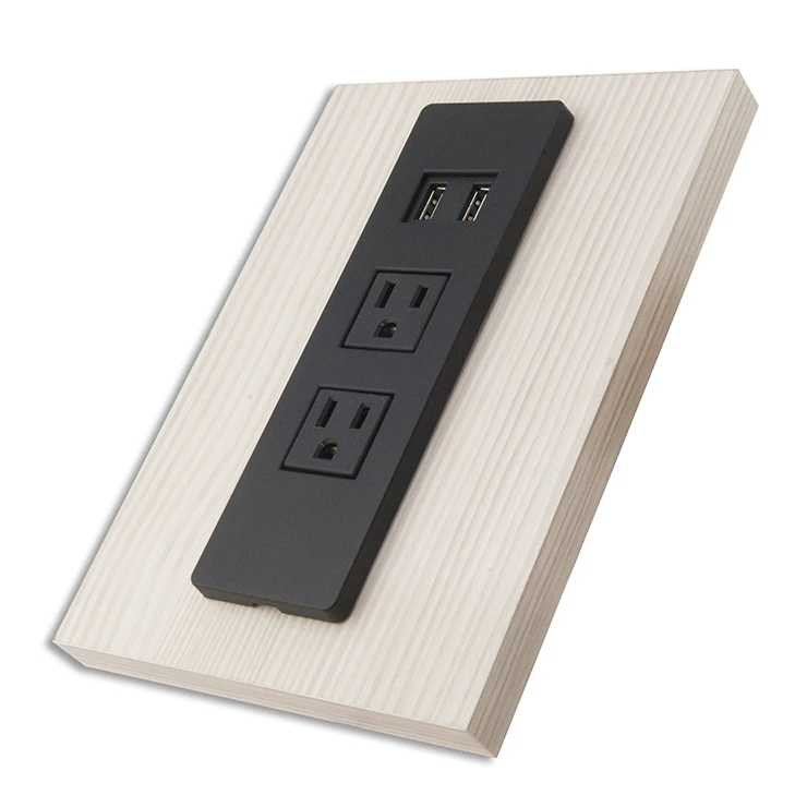 
Recessed Table Power Socket Power Strip With 2 AC USB Outlet 