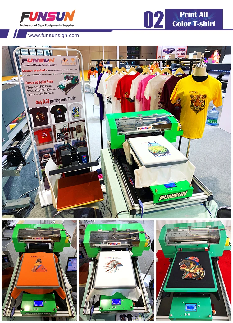 funsun a3 direct to garment printer for t-shirt with low printing cost