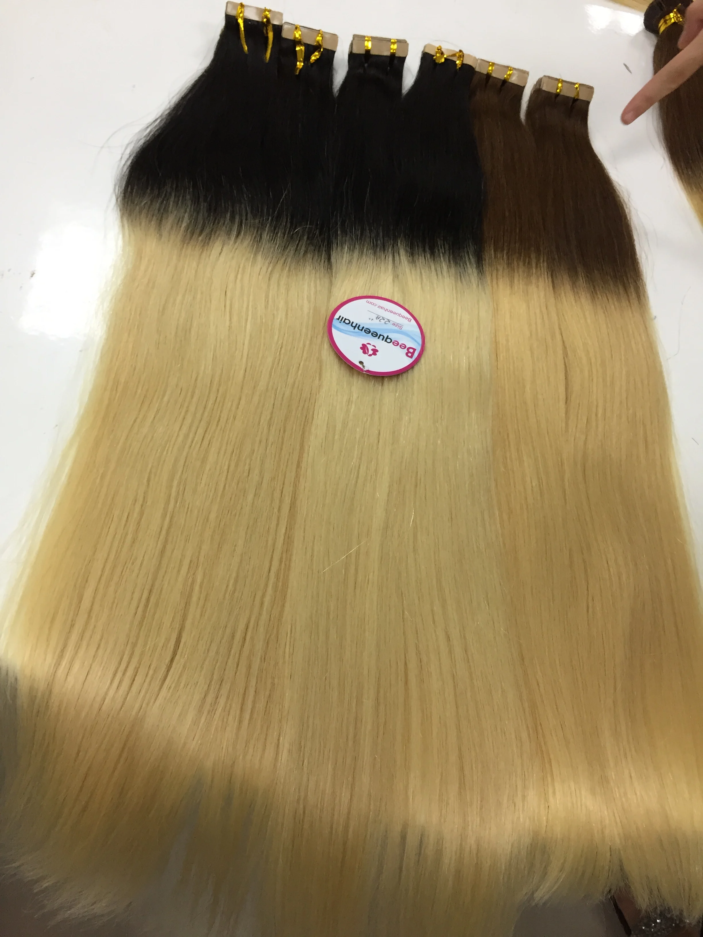 
CUTICLE ALIGNED human hair invisible tape 22 inches high quality straight TAPE HAIR EXTENSIONS 