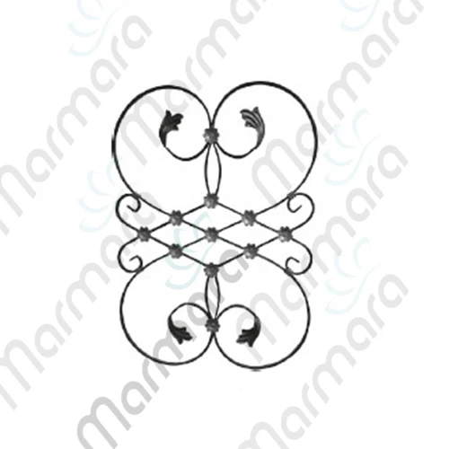 Gate Decorative wrought iron Panel forged fence gate ornaments Turkish Made Component - Marmara