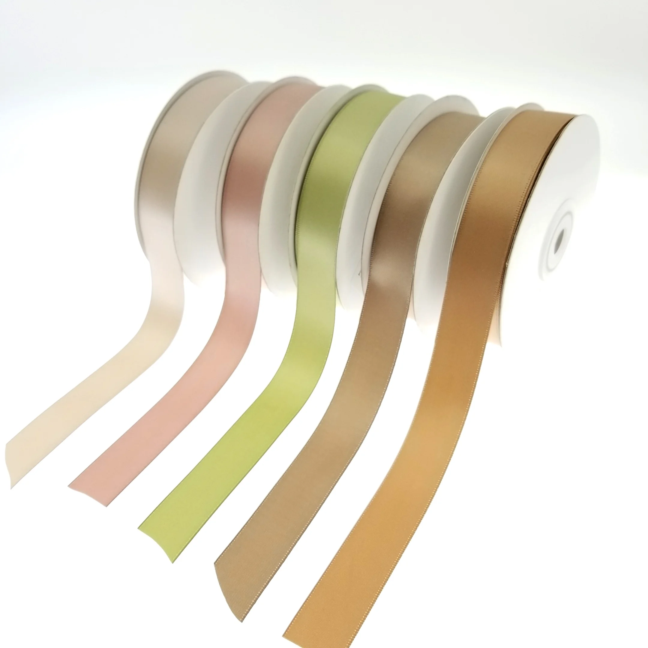 Shinny 25 mm solid color single/double face polyester satin ribbon