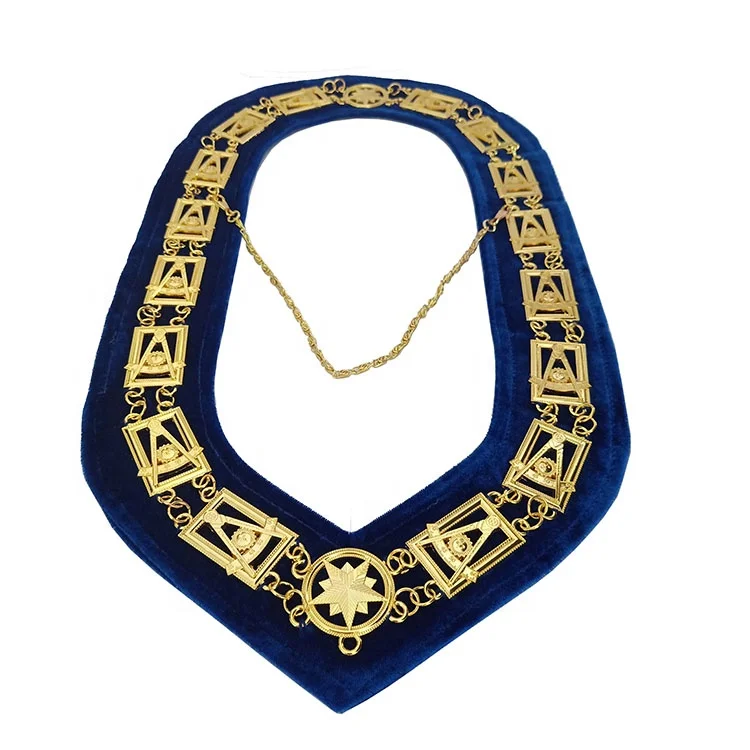 Wholesale Store Gold  Master Mason Masonic Blue lodge Chain Collar
