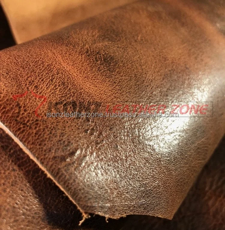 
natural veg tanned hides pull up leather in colors 