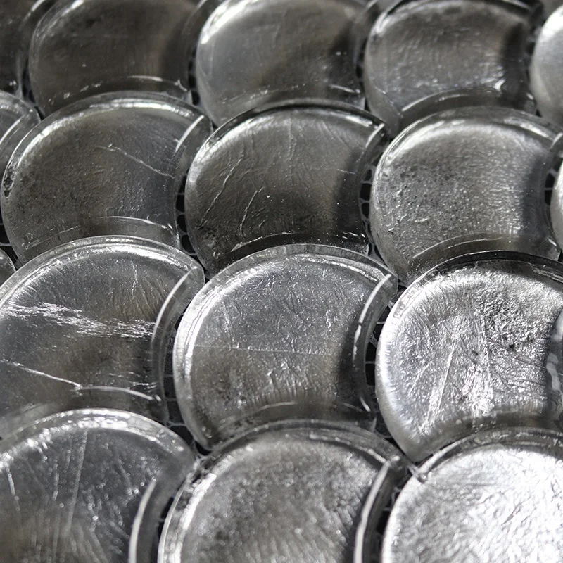 Classic Metallic Rose tiles design Gold Glossy  Glass Mosaic fish scale mosaic tile luxury tile