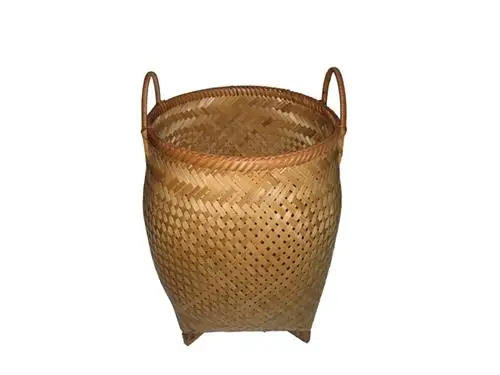 
Newest Design 2018 Vietnam Handicraft Brown Bamboo Flower Vase Round Shape With High Quality 