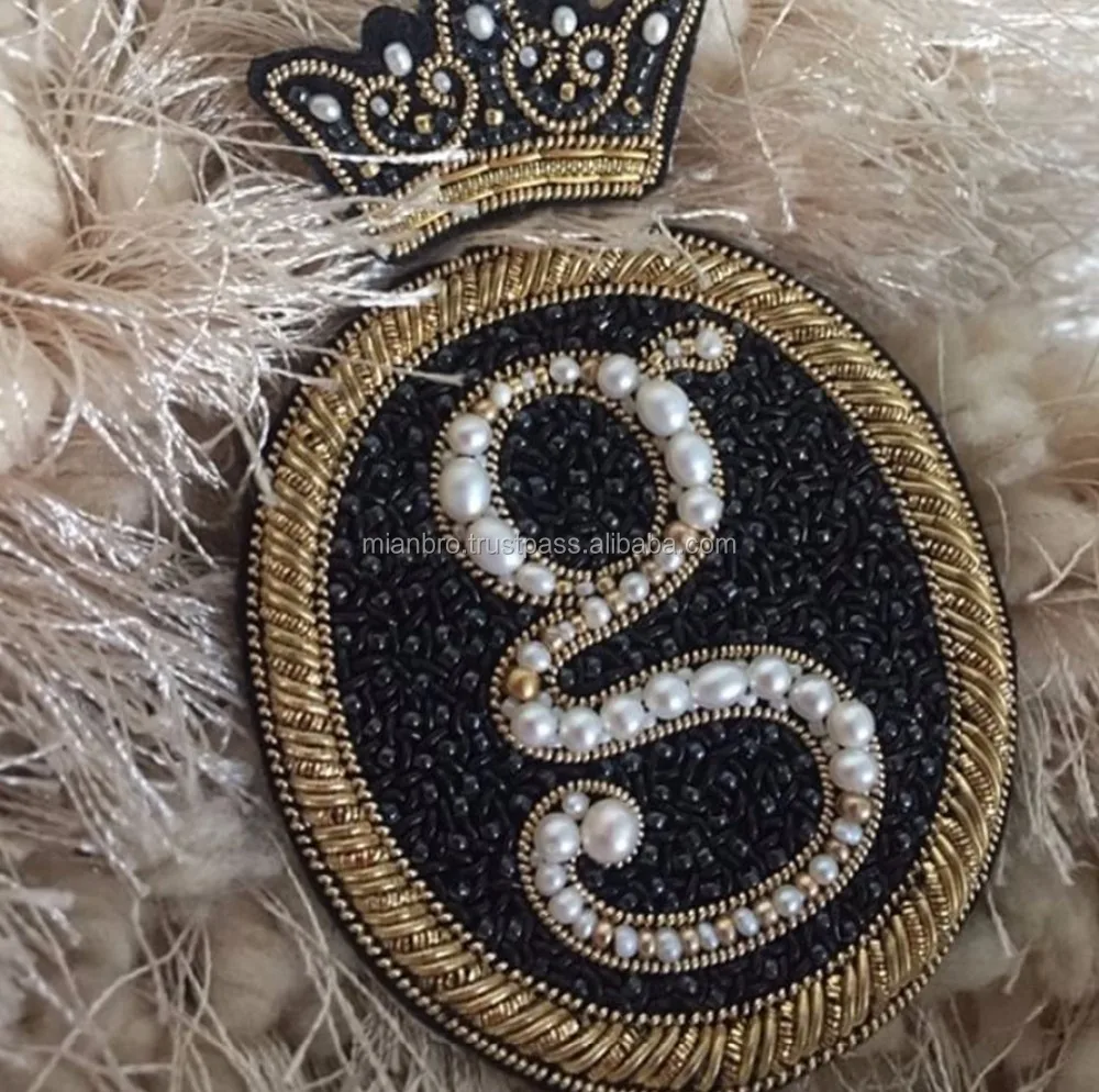 High Fashion Multi Color Bullion Wire Embroidered Small Pin Badges/Patches