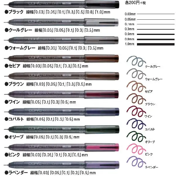 Copic alcohol-based twin tip art markers made in Japan