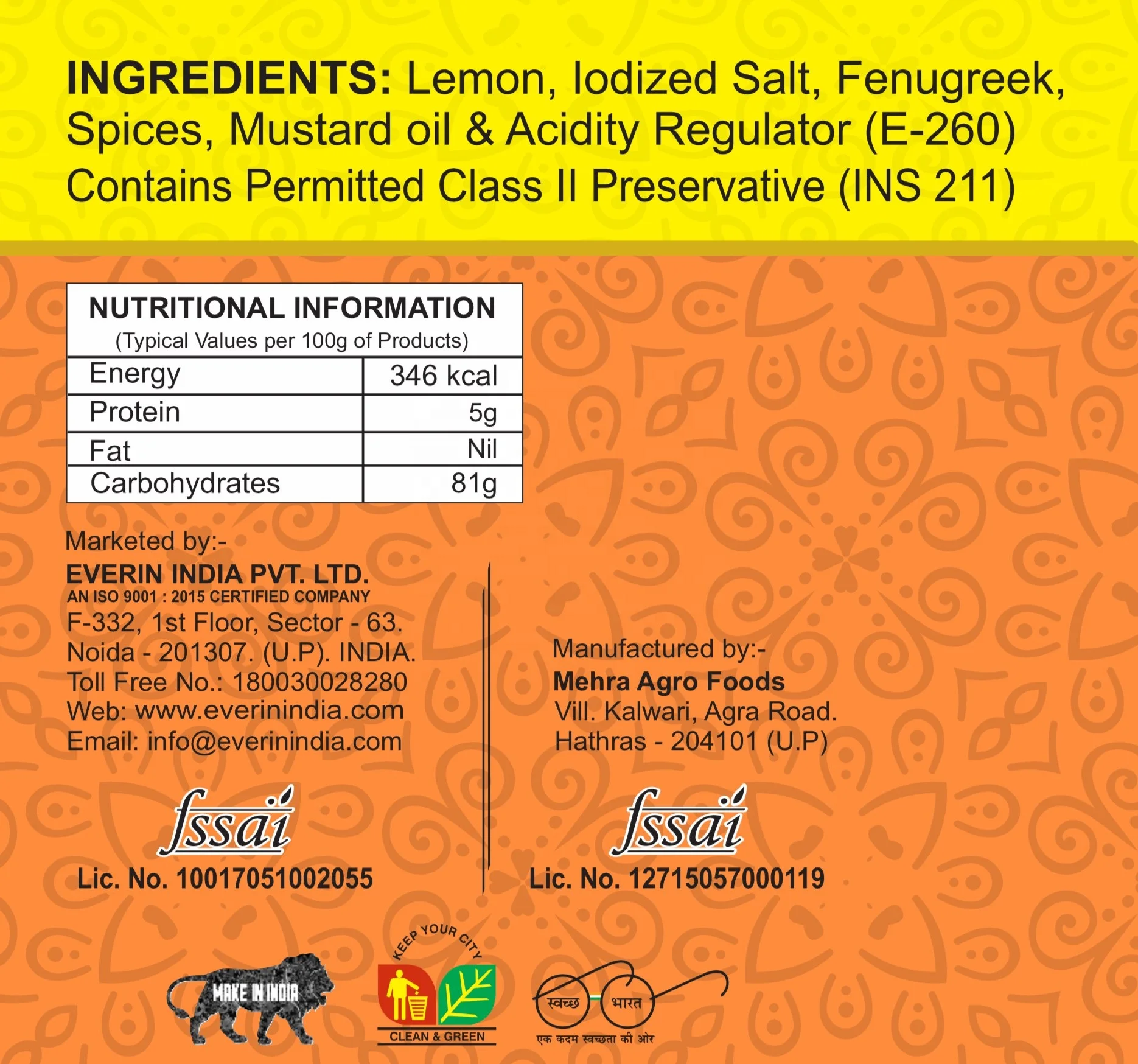 
Lime Pickle 400g in Glass Jar 