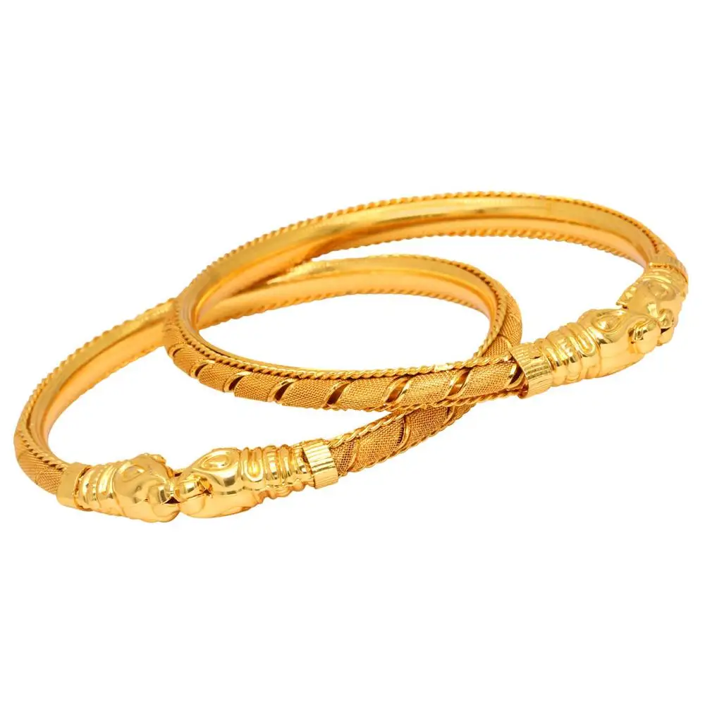 Latest Exclusive DesIgner Light Weight with Gold Color 1 Pair Of Bangle all sizes Collection For Women And Girls 2022