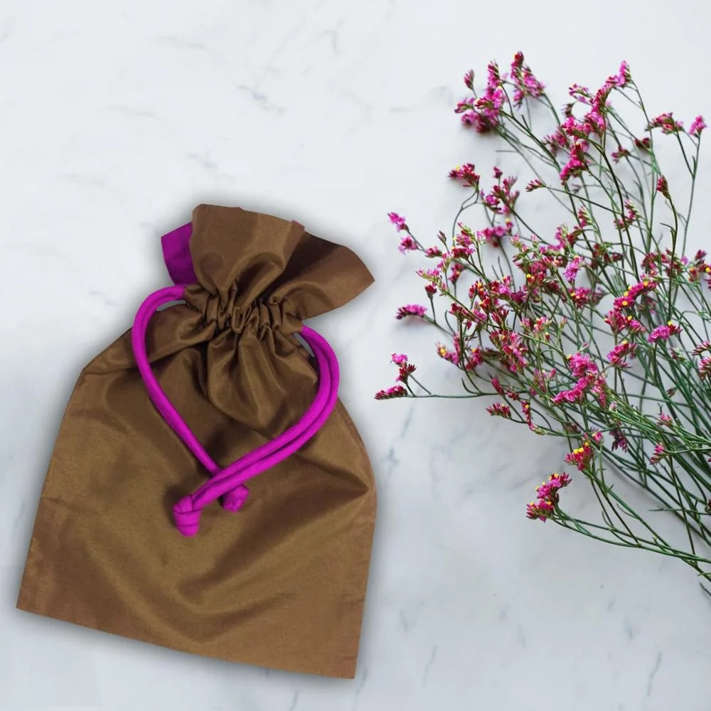 Jewelry Packaging Logo Printed Satin Drawstring Bags