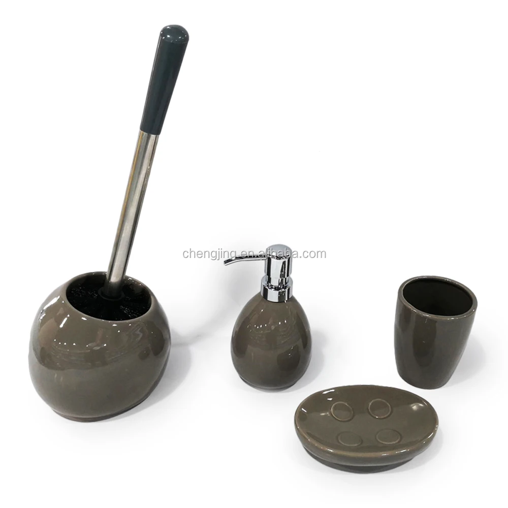 China Wholesale Red Head  Shower Resin Bathroom Accessories Sets For Hotel