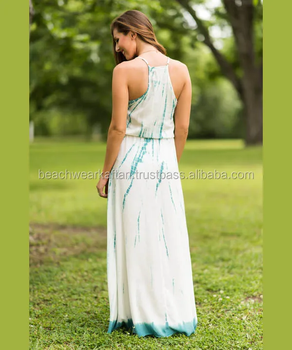 2024 One Piece Honeymoon Casual Wear For Ladies Wear Rayon Tie Dye Maxi Dress