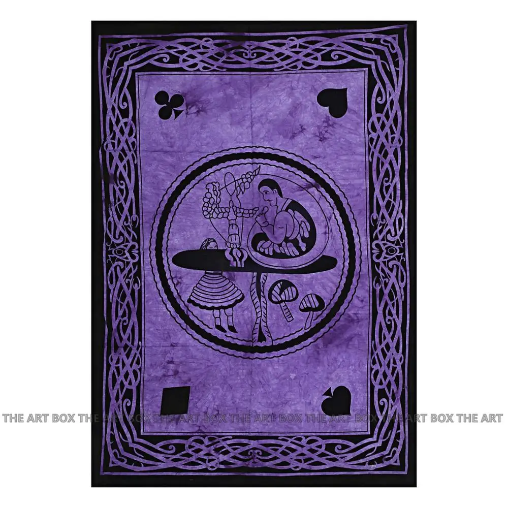 Cotton Tarot Cards Tapestry Handmade Indian Mandala Design Printed Yoga Meditation Mat For Picnic Wall Hanging For Home Decor