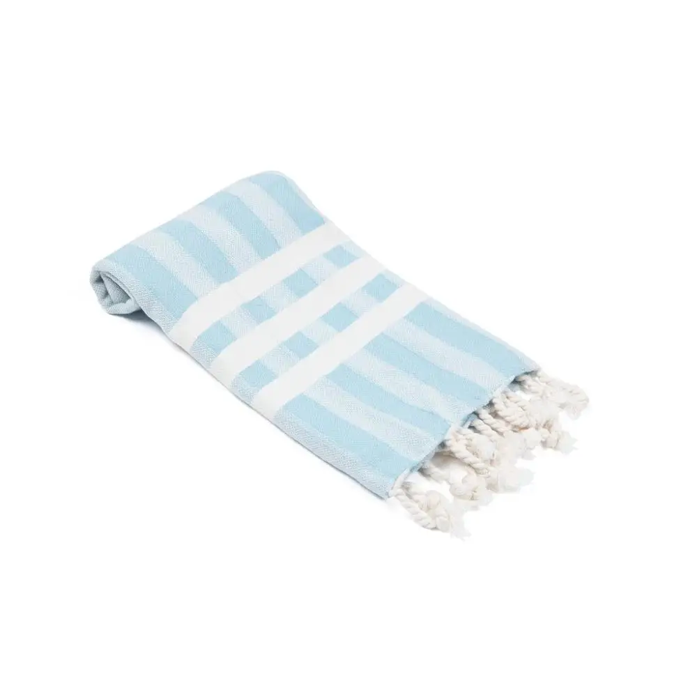 High grade light weight 100% cotton double side fringes peshtemal  woven striped golf turkish hammam hand bath towel