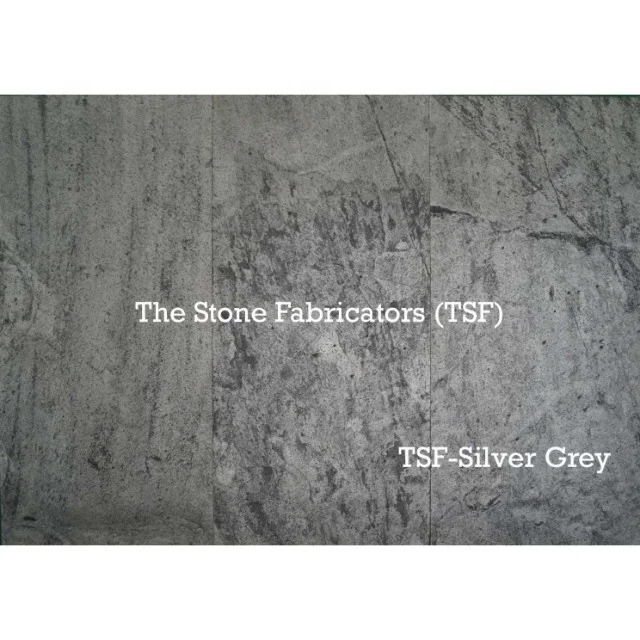 Thin Flexible Veneer Sheet Grey Silver Slate Stone 100% Natural Stone Natural Split Thin Slab IN;27243 5 Years Export Modern TSF