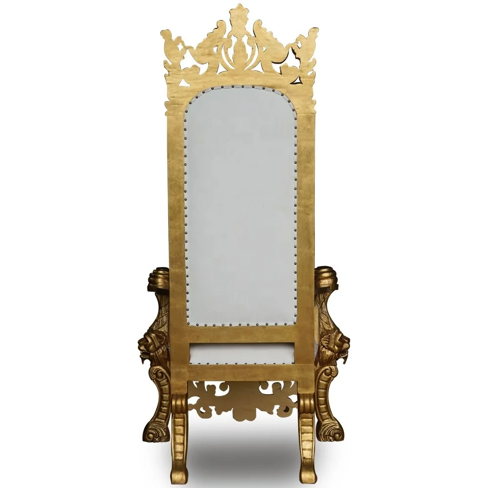 Hot Sale High Back King Solomon Throne Chairs Luxury Royal Wedding Chair for Groom and Bride for Dining and Hotel Use