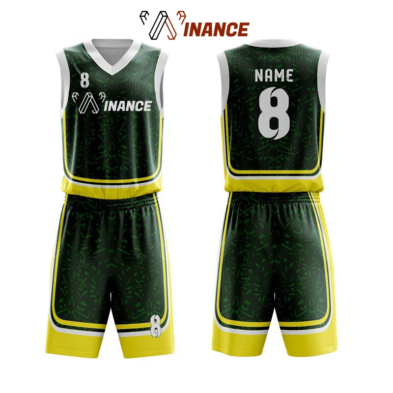 Wholesale Fully Customized 100% Polyester Reversible Basketball jersey Set