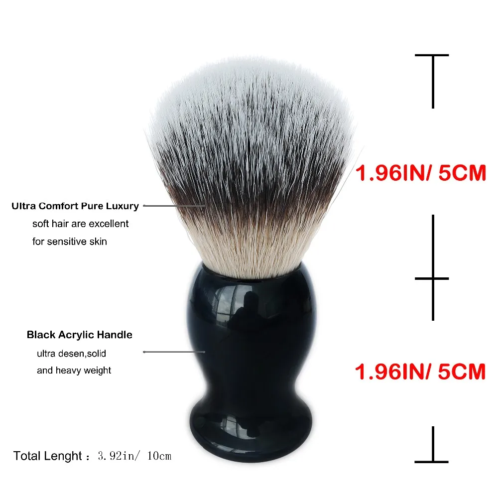 Прочный мужской инструмент для бритья JDK, кисть для мыла и акриловая подставка для бритвы, набор веганских быстросохнущих щетинок, светло-коричневых синтетических