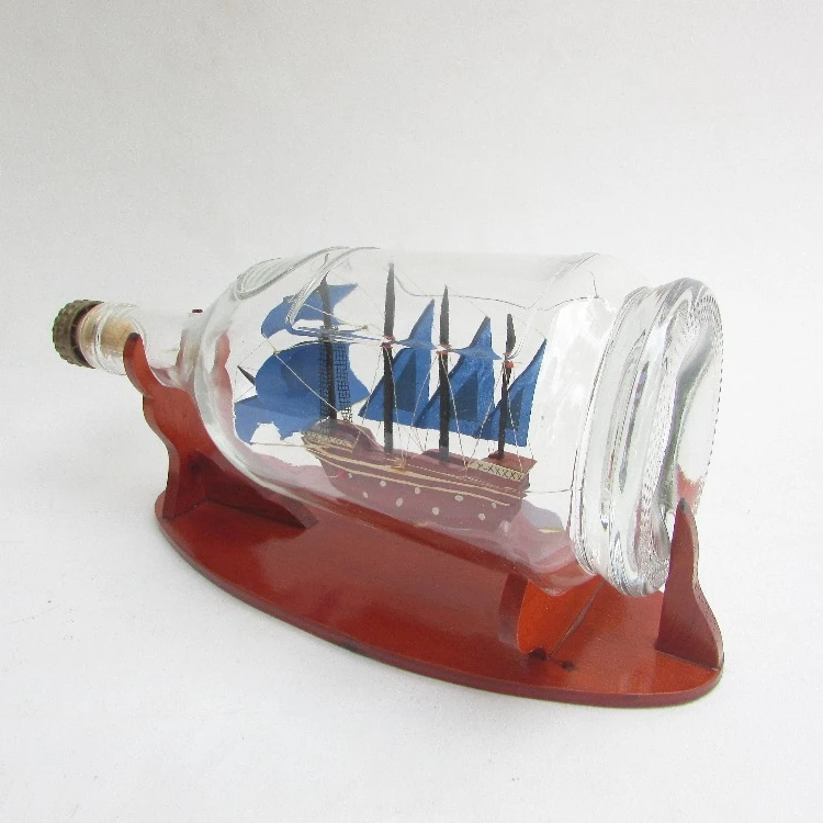 Деревянный корабль в бутылке-деревянная модель лодки