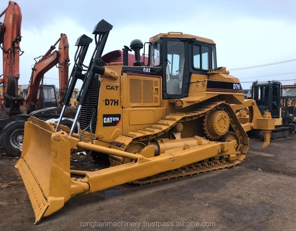 Fuel-efficient cat machine D7H bulldozer for sale, used cat bulldozer at low working hours