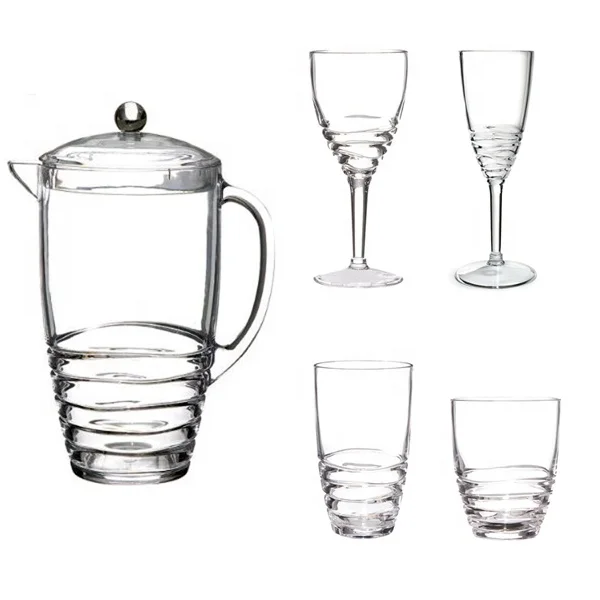 9oz BPA free Plastic Acrylic Ribbed Champagne flute