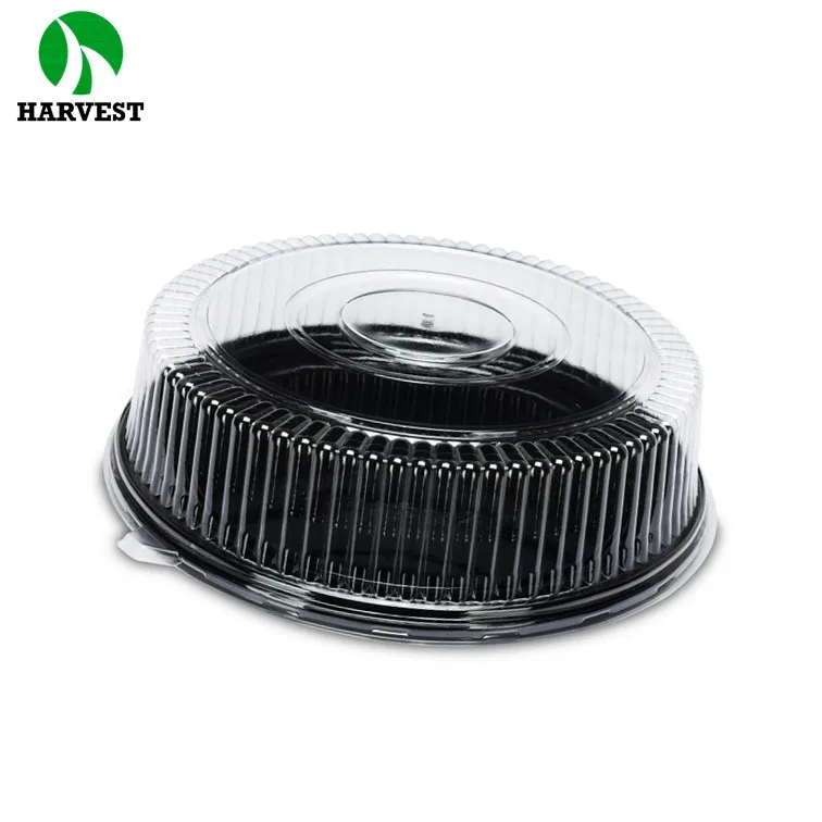 Plastic round cake container box transparent